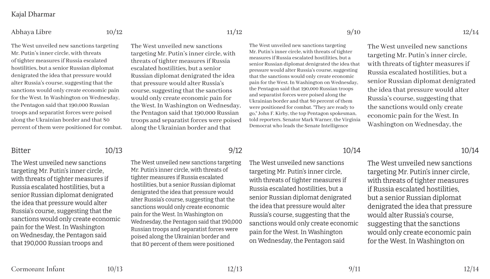 Font Tests 1/3